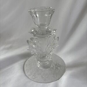 Fostoria Crystal Glass Candle Stick Holder Taper Home Decor 6"‎